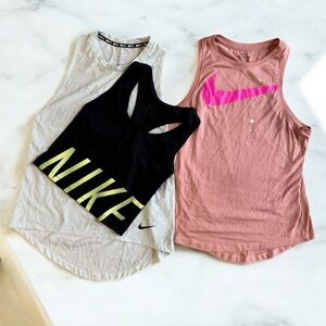 Nike tank top lot small bundle gym tennis racerback neon tank crop dri fit